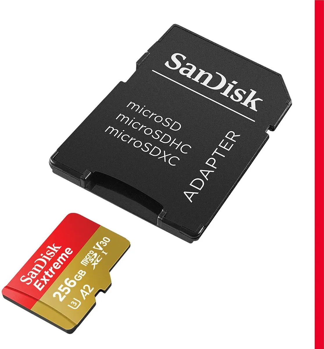 SanDisk Extreme MicroSDXC SDSQXAV-256G-GN6MA 256GB - Incl. SD-adapter