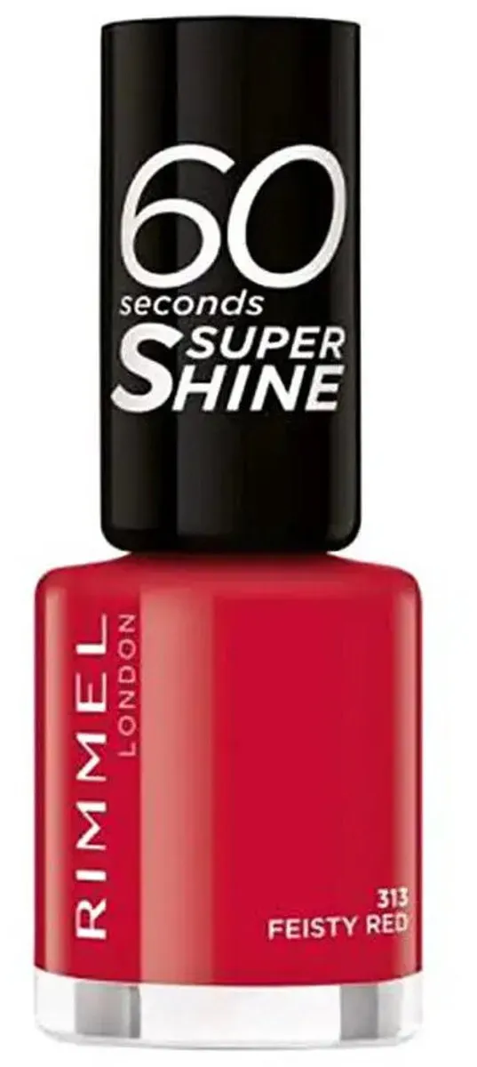 Rimmel London 60 Seconds Super Shine Nagellak 313 Feisty Red - 8ml