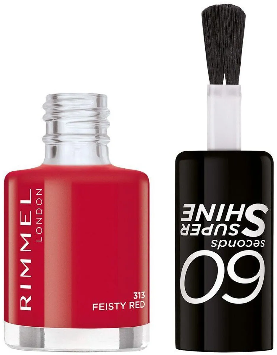 Rimmel London 60 Seconds Super Shine Nagellak 313 Feisty Red - 8ml