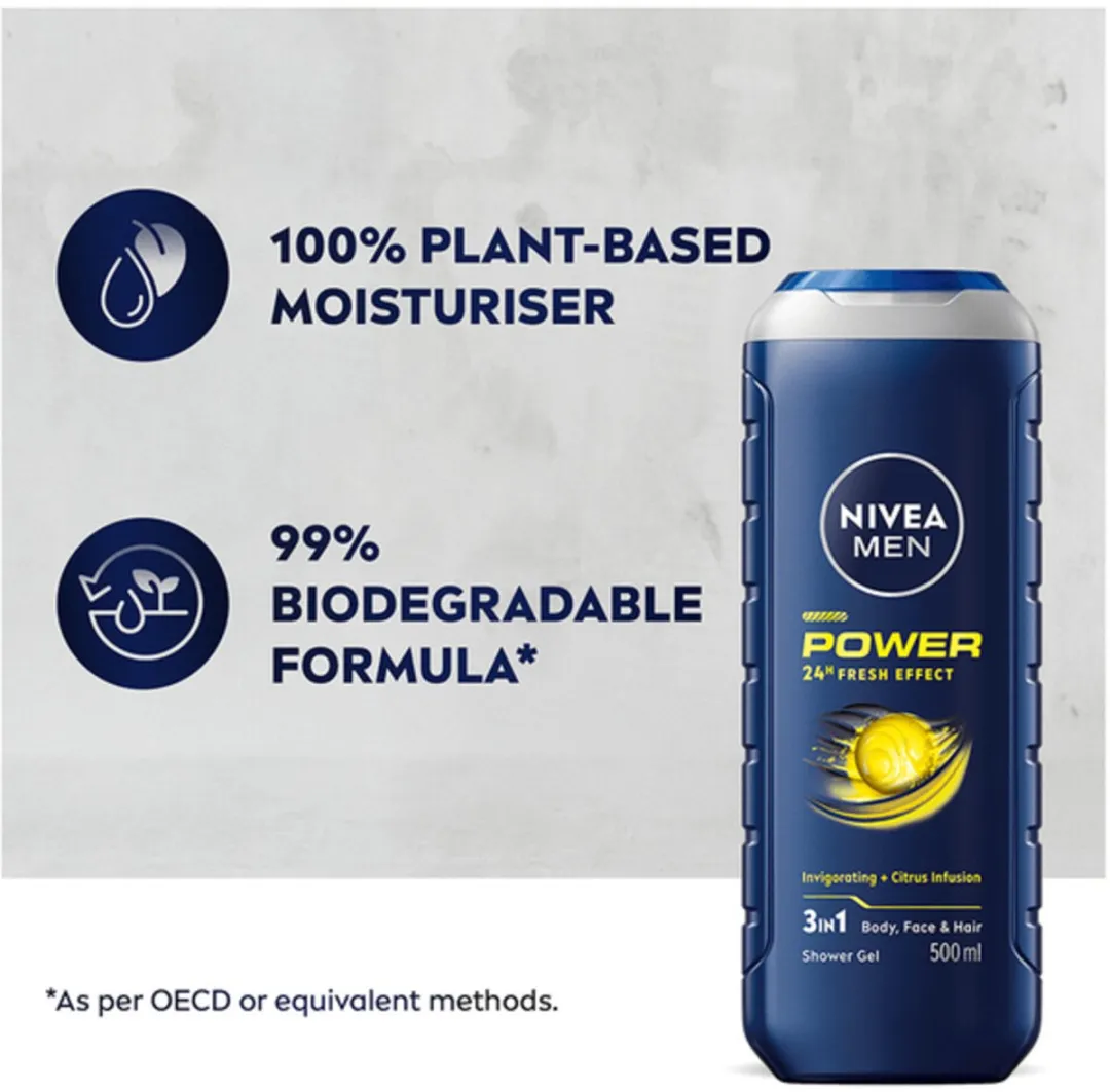 NIVEA Men Douchegel Power Refresh 250ml - 2 Stuks