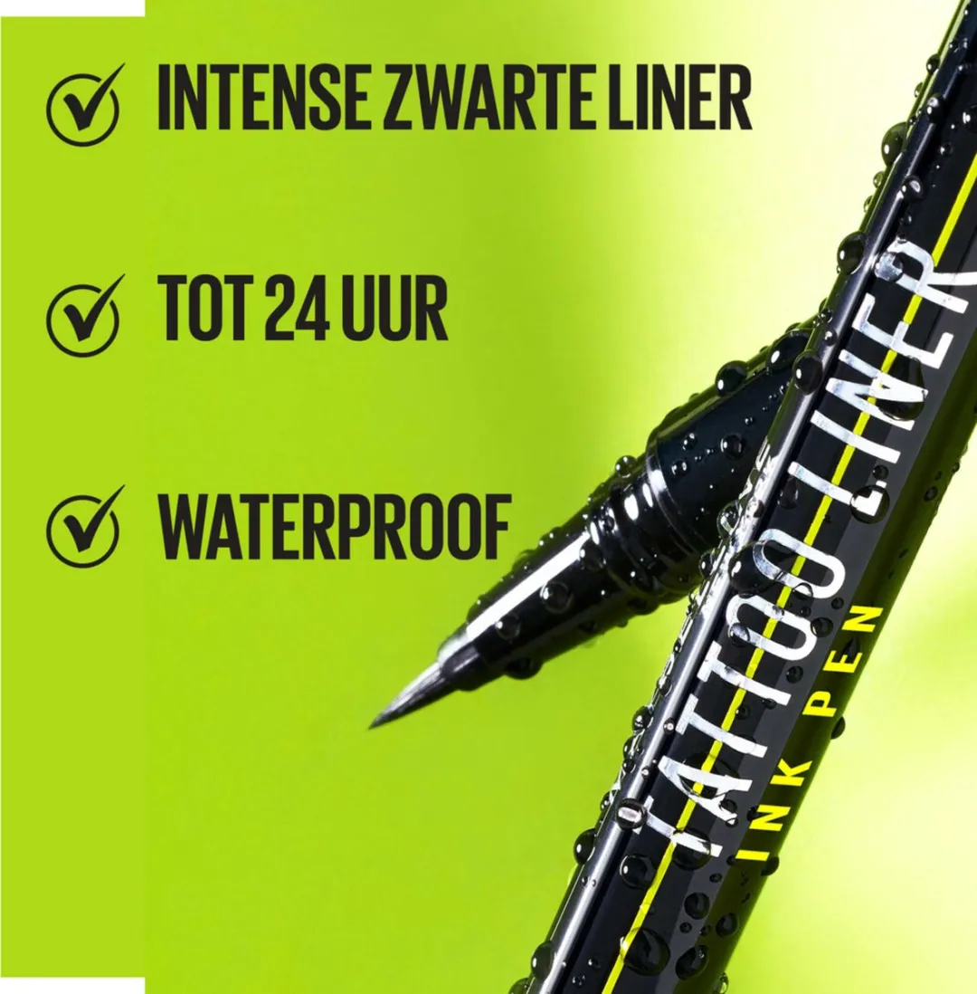 Maybelline Tattoo Liner Ink Pen Eyeliner - 3x1ml Zwart