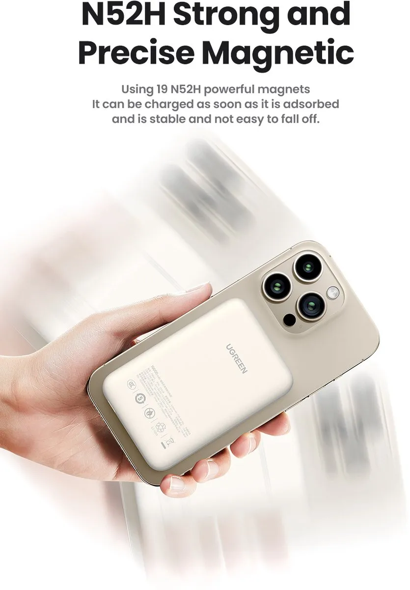 Ugreen 10000mAh MagSafe Powerbank - 15W - Wit
