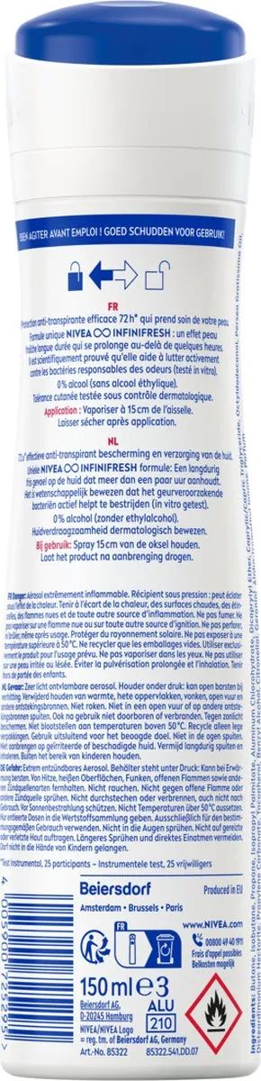 NIVEA Fresh Cherry Anti-Transparant Deo Spray 72u - 6x150ml