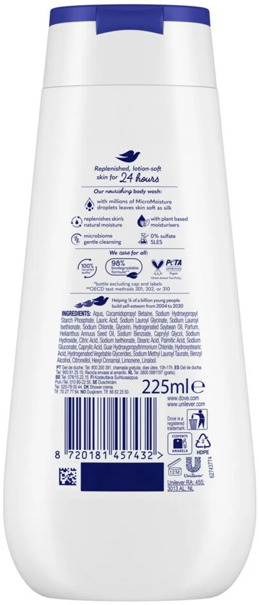 Dove Douchecrème Deeply Nourishing 1350ml - 6 Stuks