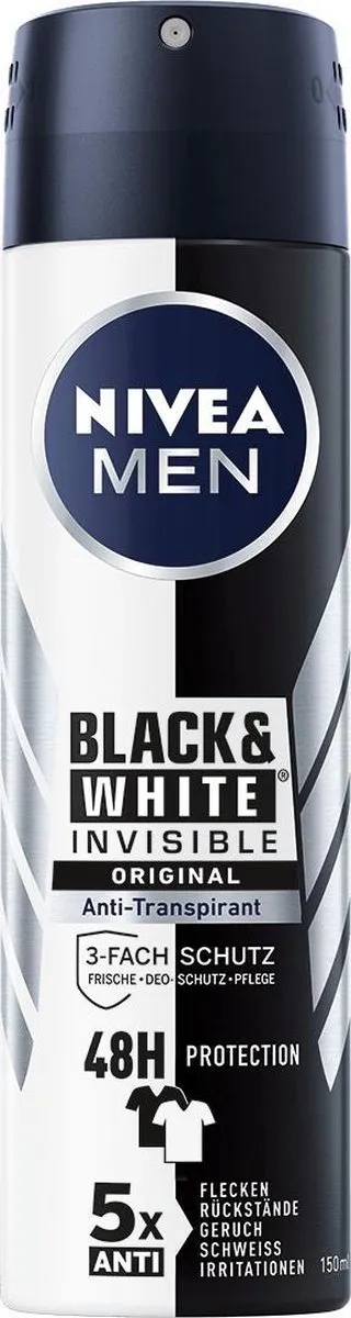 NIVEA Men Black & White Invisible Deodorant Spray 150ml