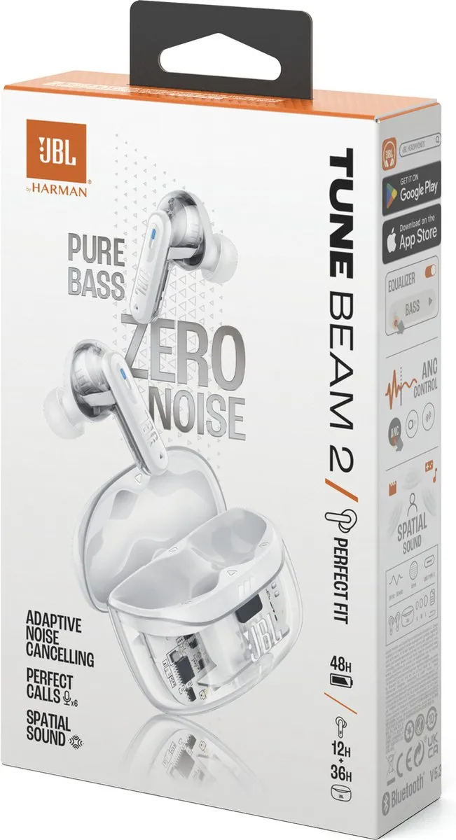 JBL Tune Beam 2 Oordopjes - Ghost White