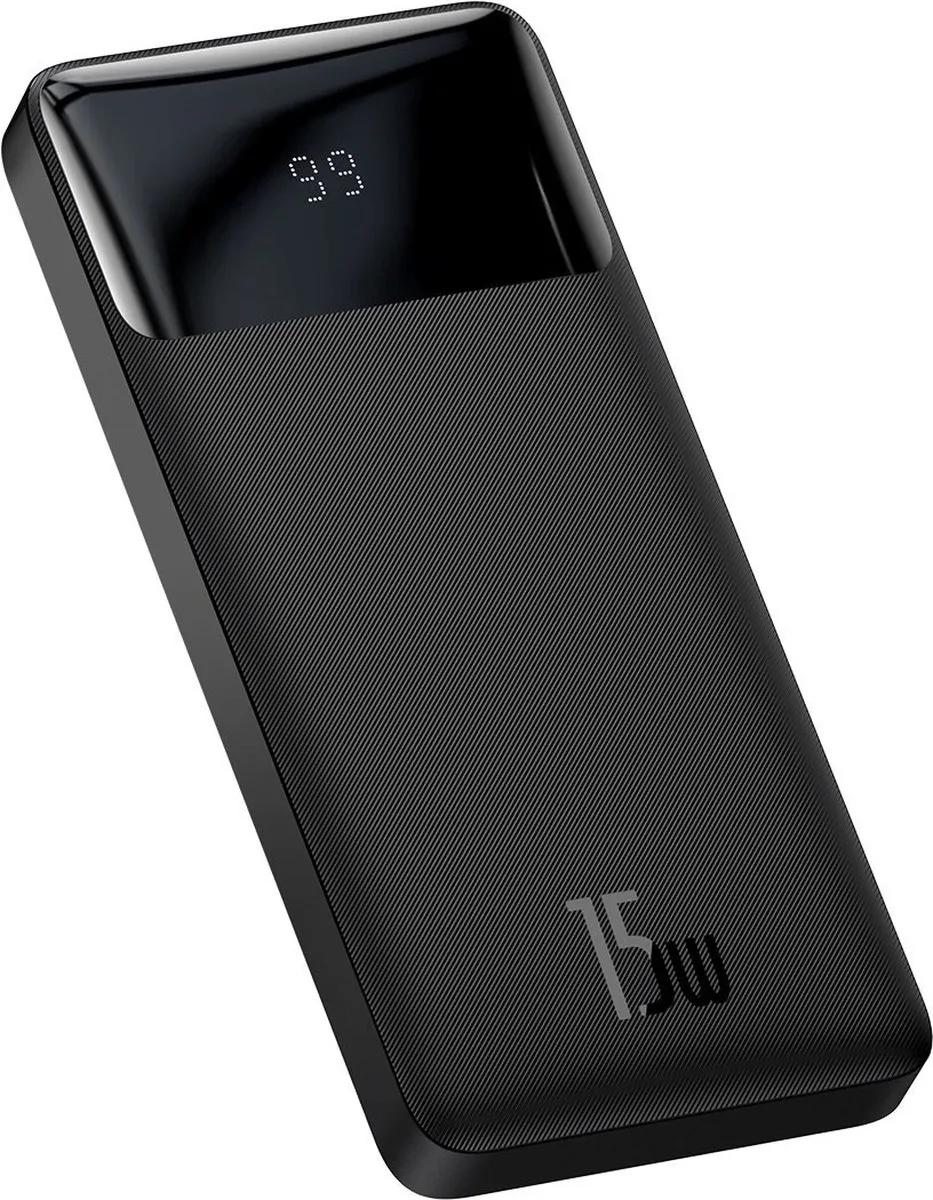 Baseus Bipow PPBD050001 Powerbank 10000mAh - 15W - 3x Opladen - Zwart
