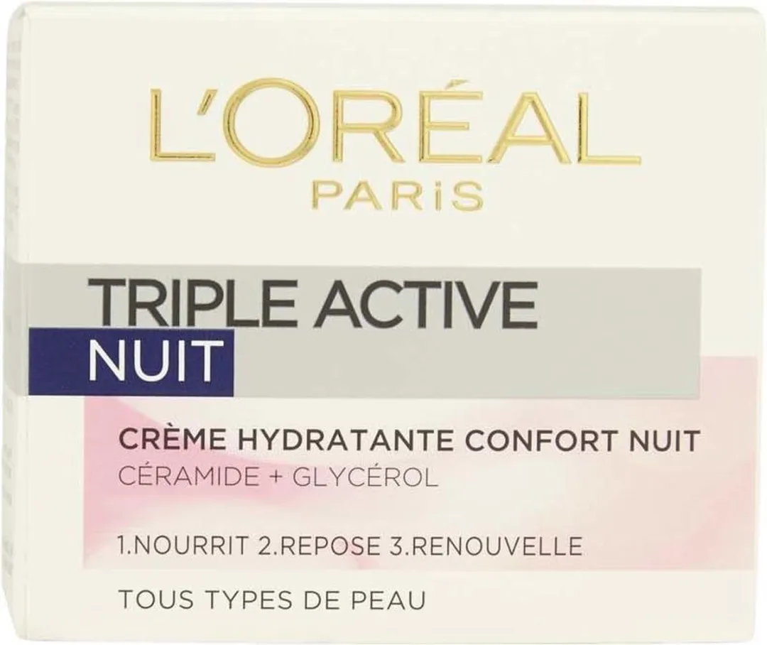 L'Oréal Paris Triple Active Nachtcrème 50ml - 6 Stuks