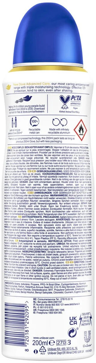 Dove – Deodorant Spray – Original – 200 ml - 1 stuk