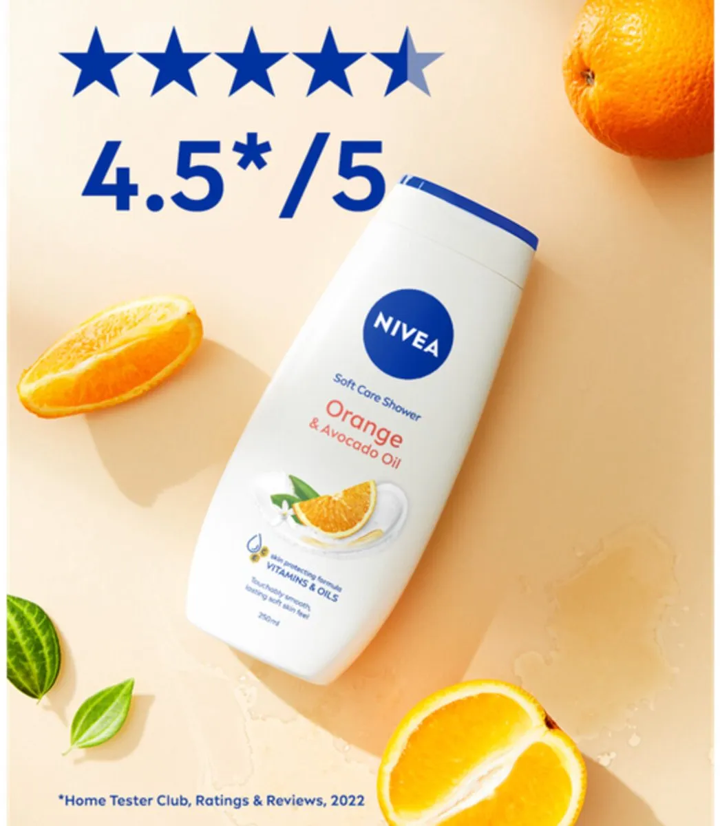 NIVEA Douchecrème Orange & Avocado 250ml - 3 Stuks