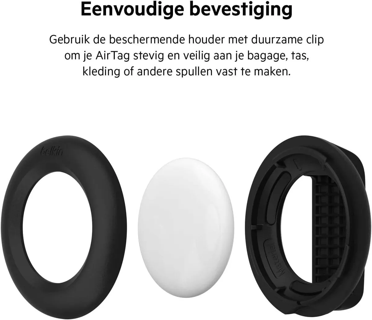 Belkin AirTag-houder met clip - Zwart