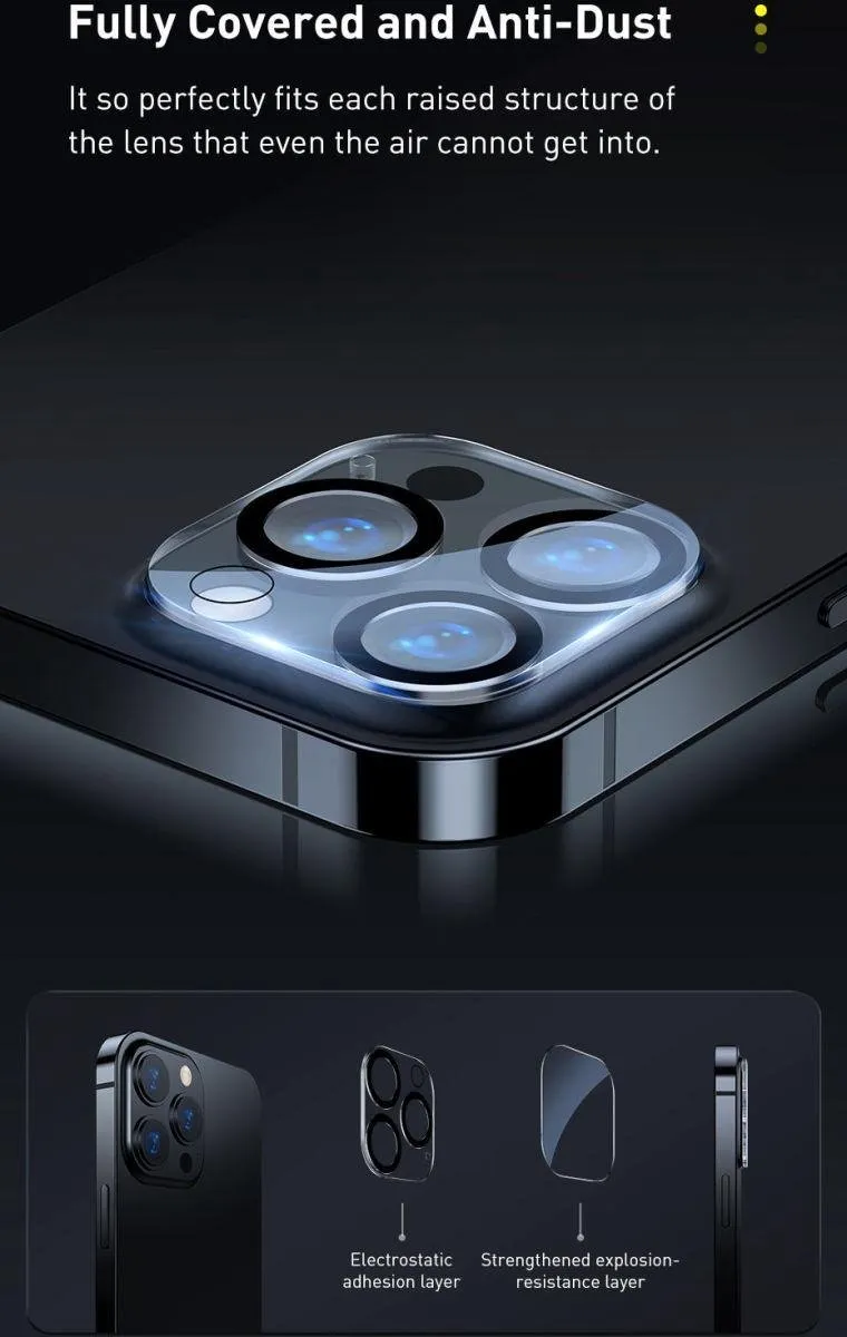 Baseus iPhone 13/13 Mini Camera Beschermglas - 2 Stuks - afbeelding 5 van 6