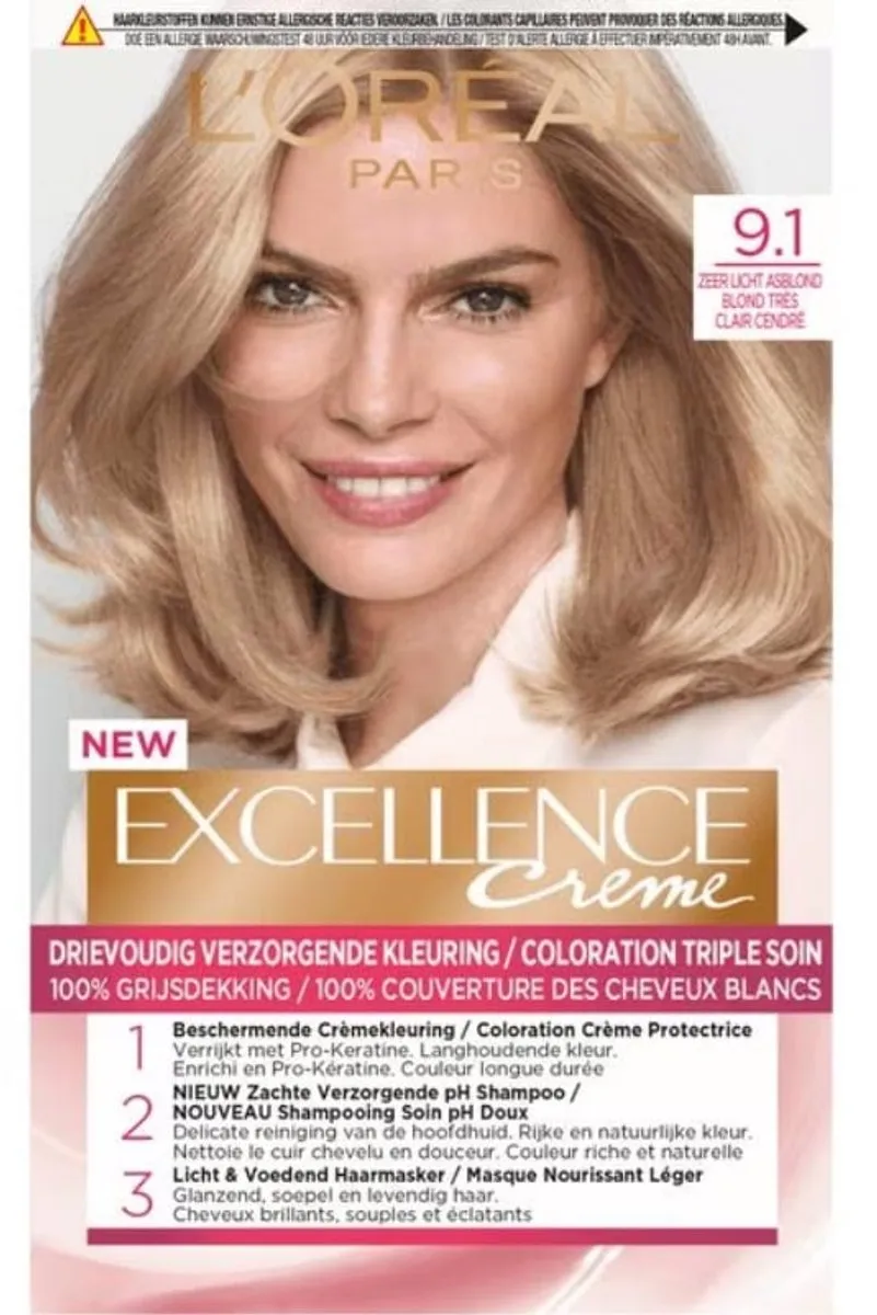 L'Oréal Paris Excellence Crème 9.1 Permanent Haarverf - 1035ml