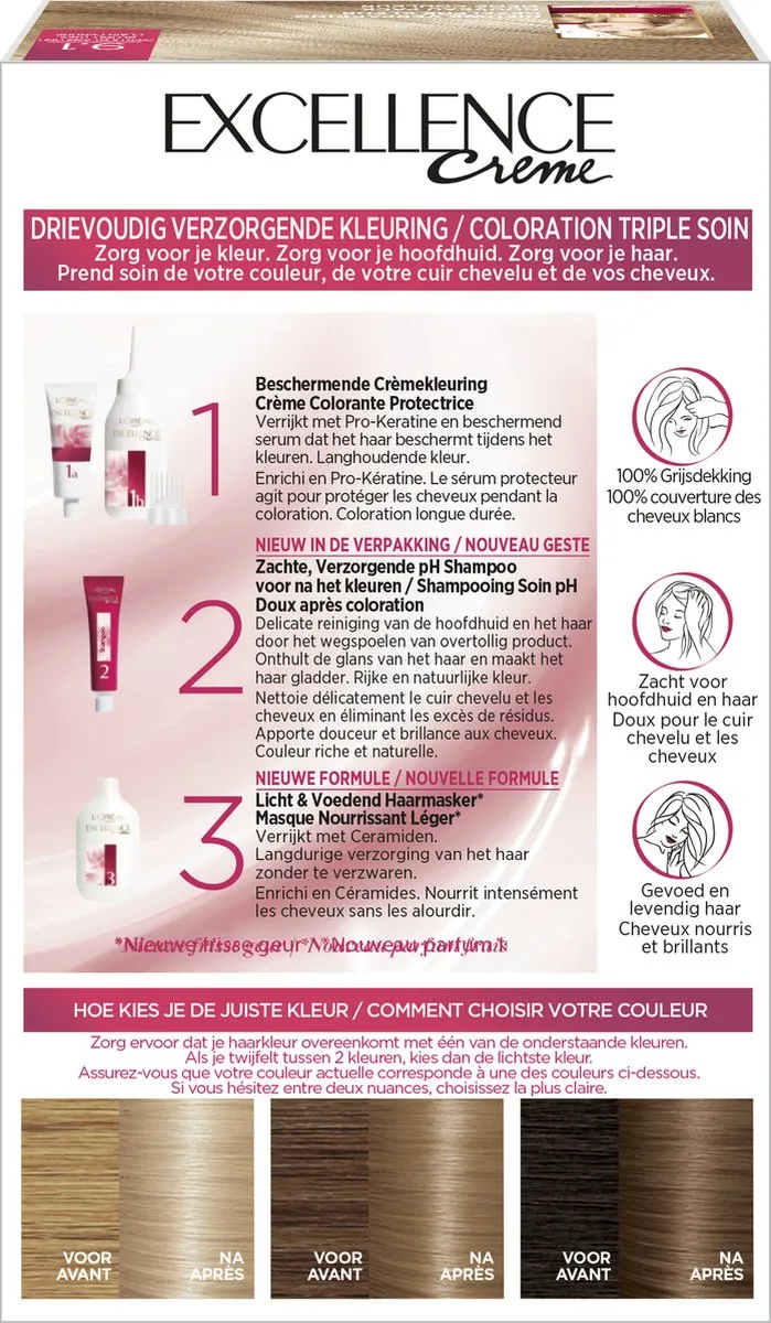 L'Oréal Paris Excellence Crème 9.1 Permanent Haarverf - 1035ml