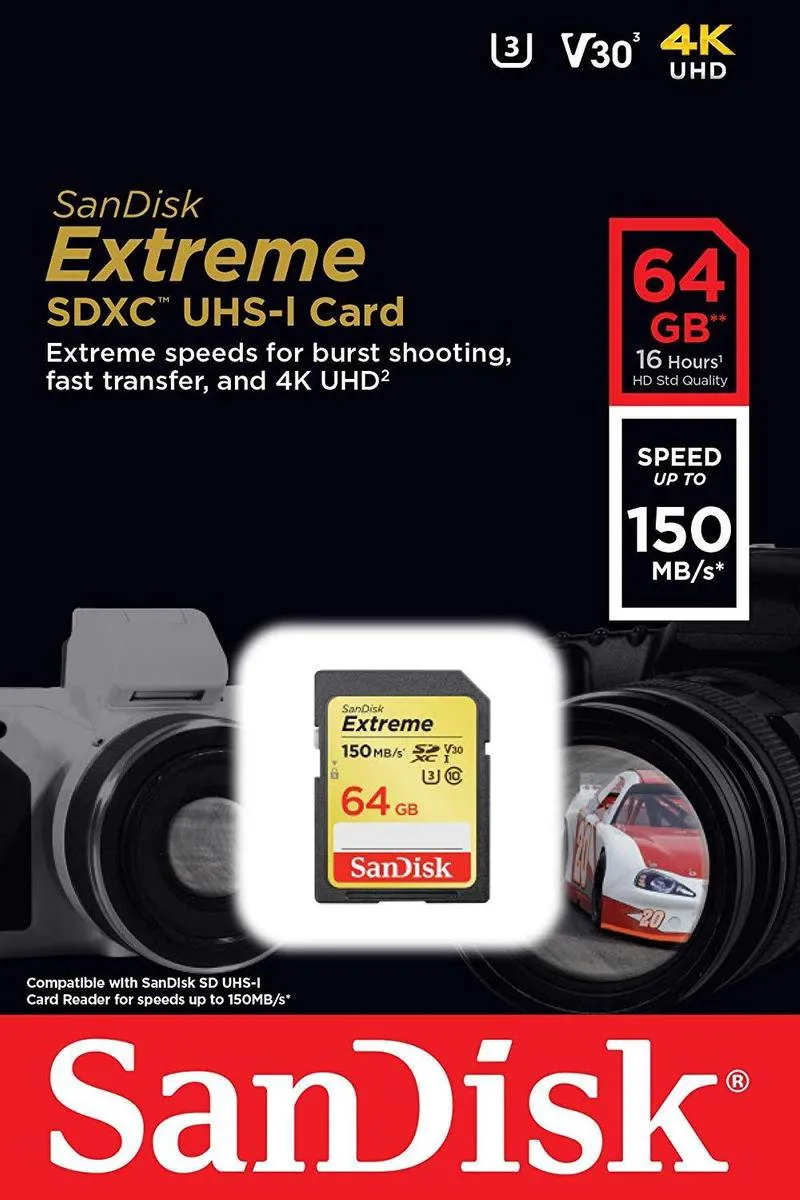 SanDisk Extreme SDXC 64GB Geheugenkaart - 150MB/s