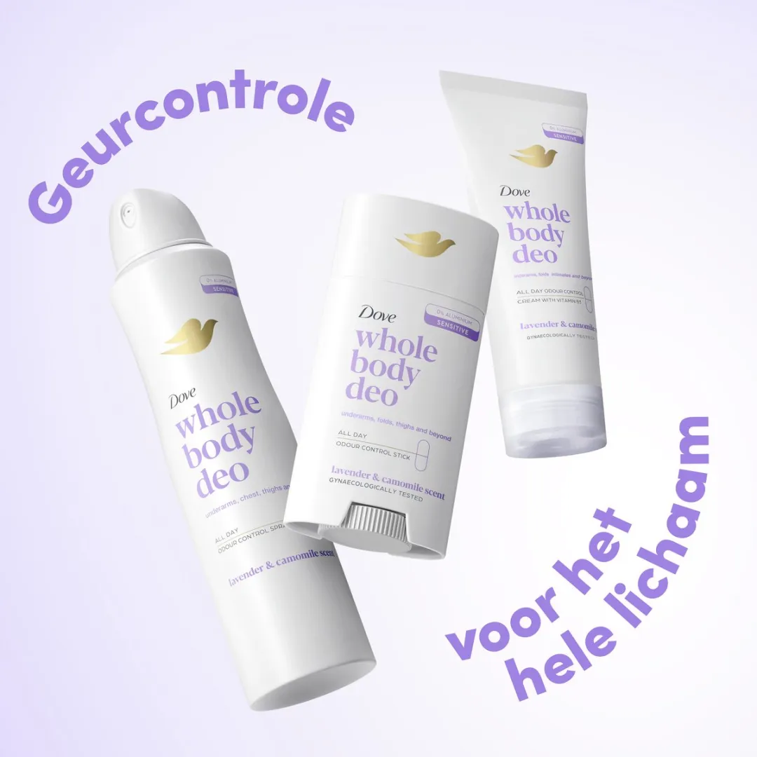 Dove Whole Body Deodorant Spray Lavendel & Kamille - 6x150ml