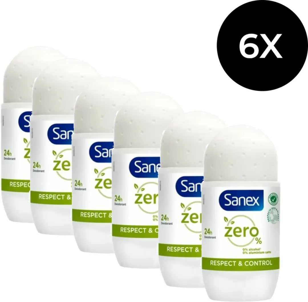 Sanex Deo Roll-on Zero% Respect & Control 6x50ml