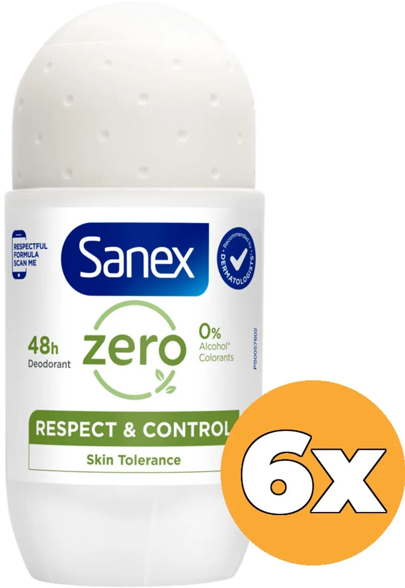 Sanex Deo Roll-on Zero% Respect & Control 6x50ml