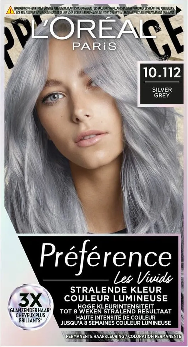 L'Oréal Paris Préférence Vivids 10.112 Permanente Haarkleuring - Silver Grey Soho