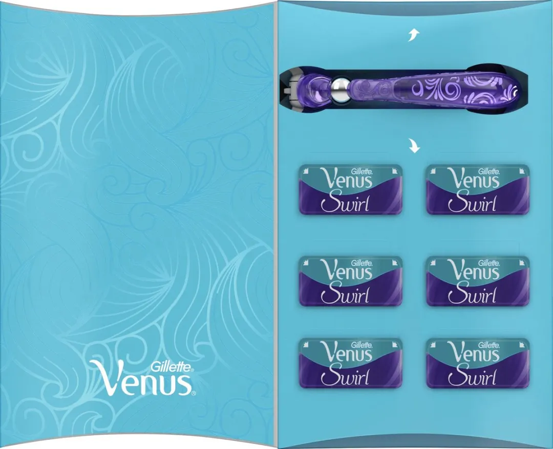 Gillette Venus Deluxe Smooth Swirl Scheersysteem - 5 Mesjes - Paars