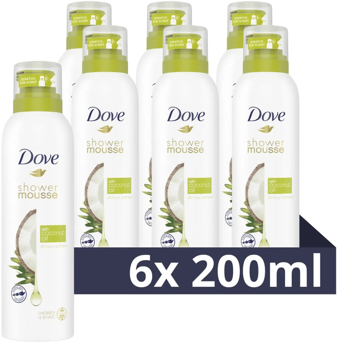 Dove Shower Mousse Coconut Oil - 6x200ml