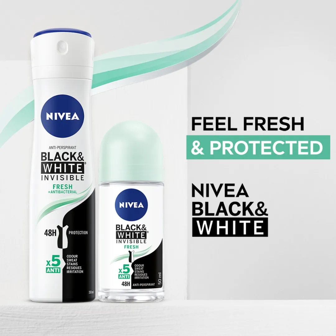 NIVEA Invisible For Black & White Deo Spray - 3x150ml