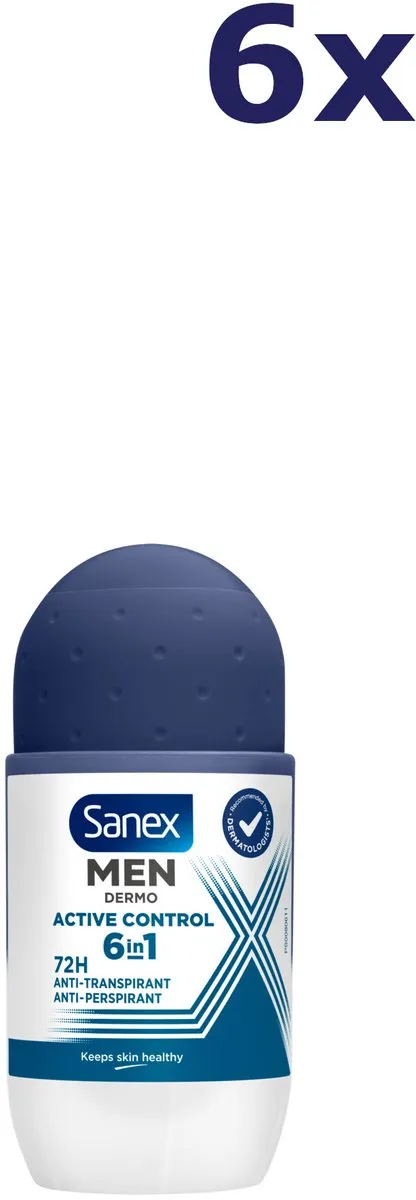 Sanex Deo Roll-on Men Active Control 6x50ml