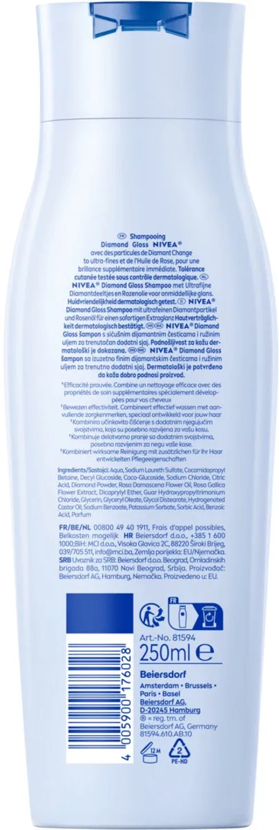 NIVEA Shampoo Diamond Gloss 250ml
