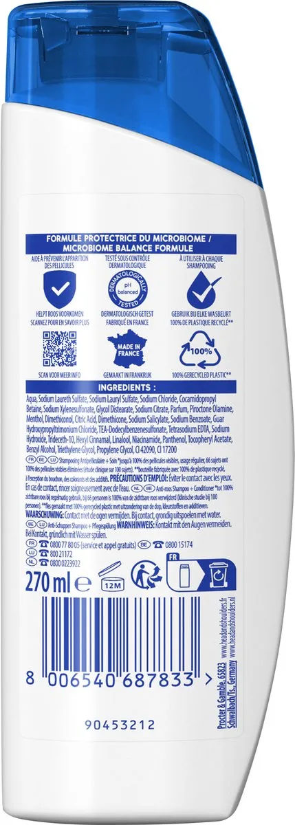 Head & Shoulders Menthol Fresh 2in1 Shampoo & Conditioner - 6x270ml