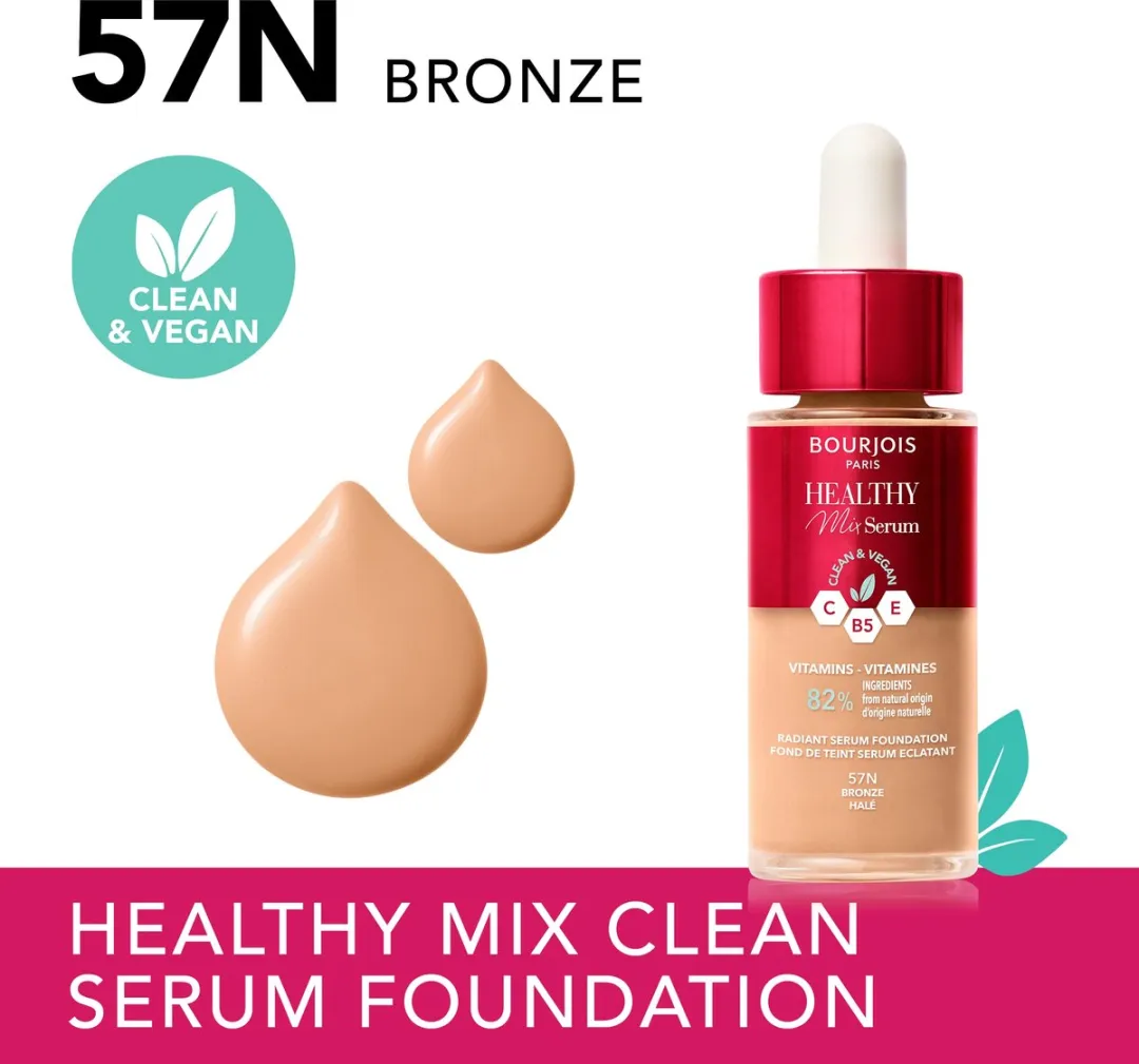 Bourjois Healthy Mix 57N Bronze Serum Foundation 30ml