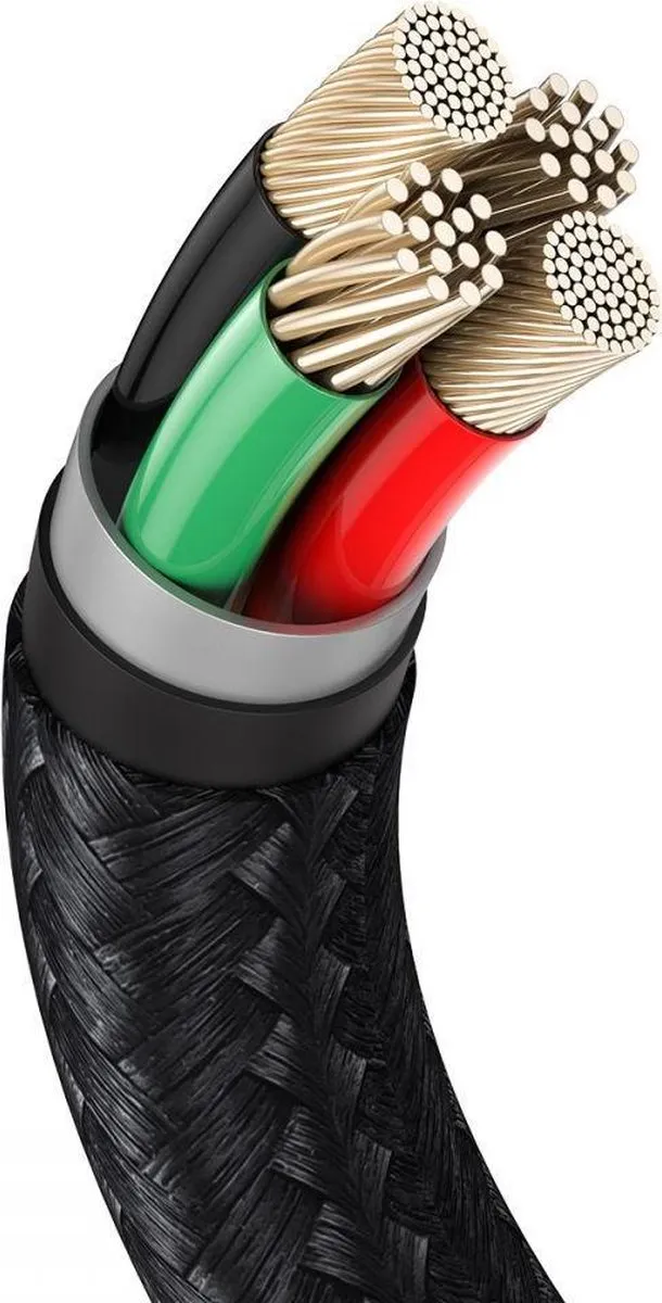 Baseus Cafule CALJK-01 Lightning Kabel 25cm - Zwart