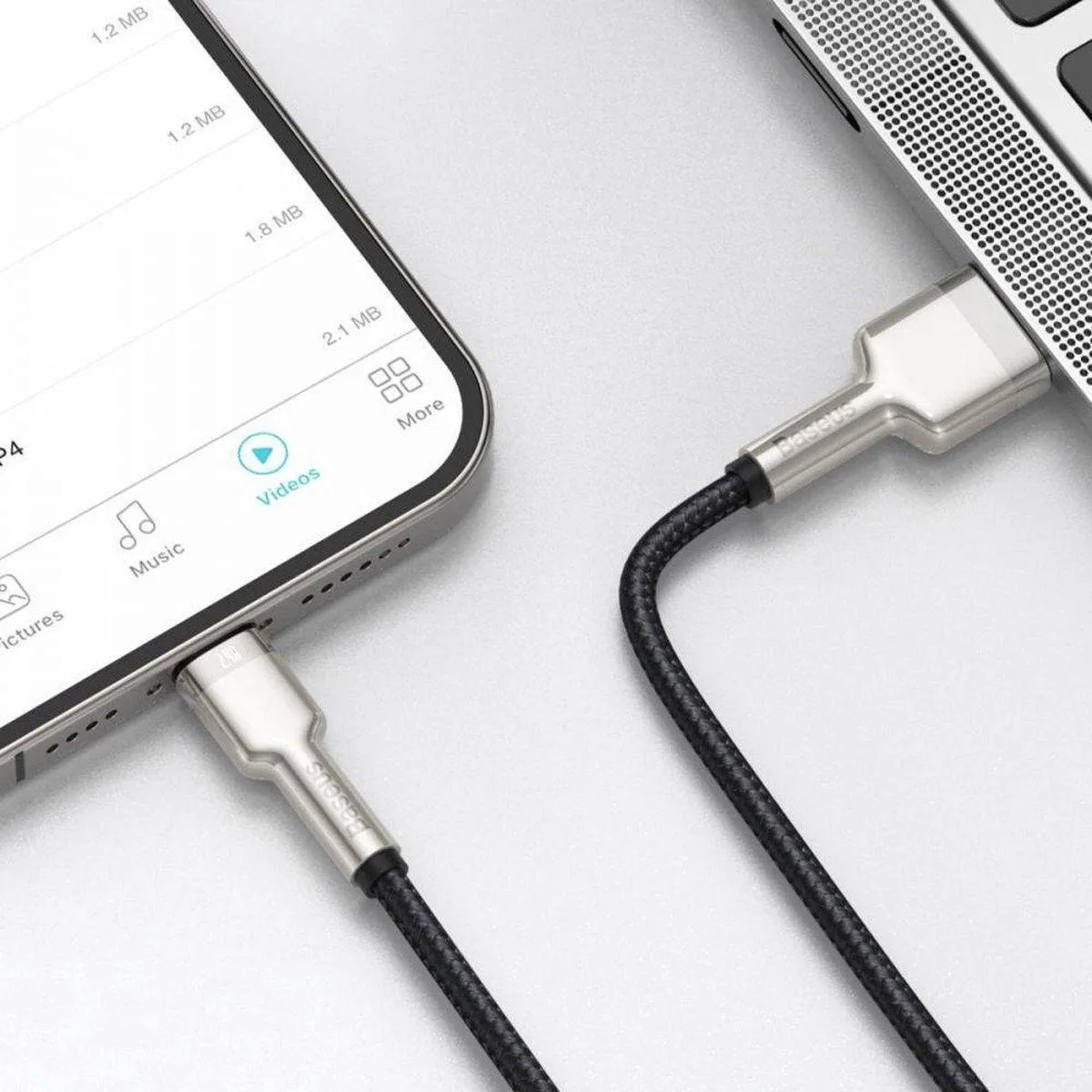 Baseus Cafule CALJK-01 Lightning Kabel 25cm - Zwart