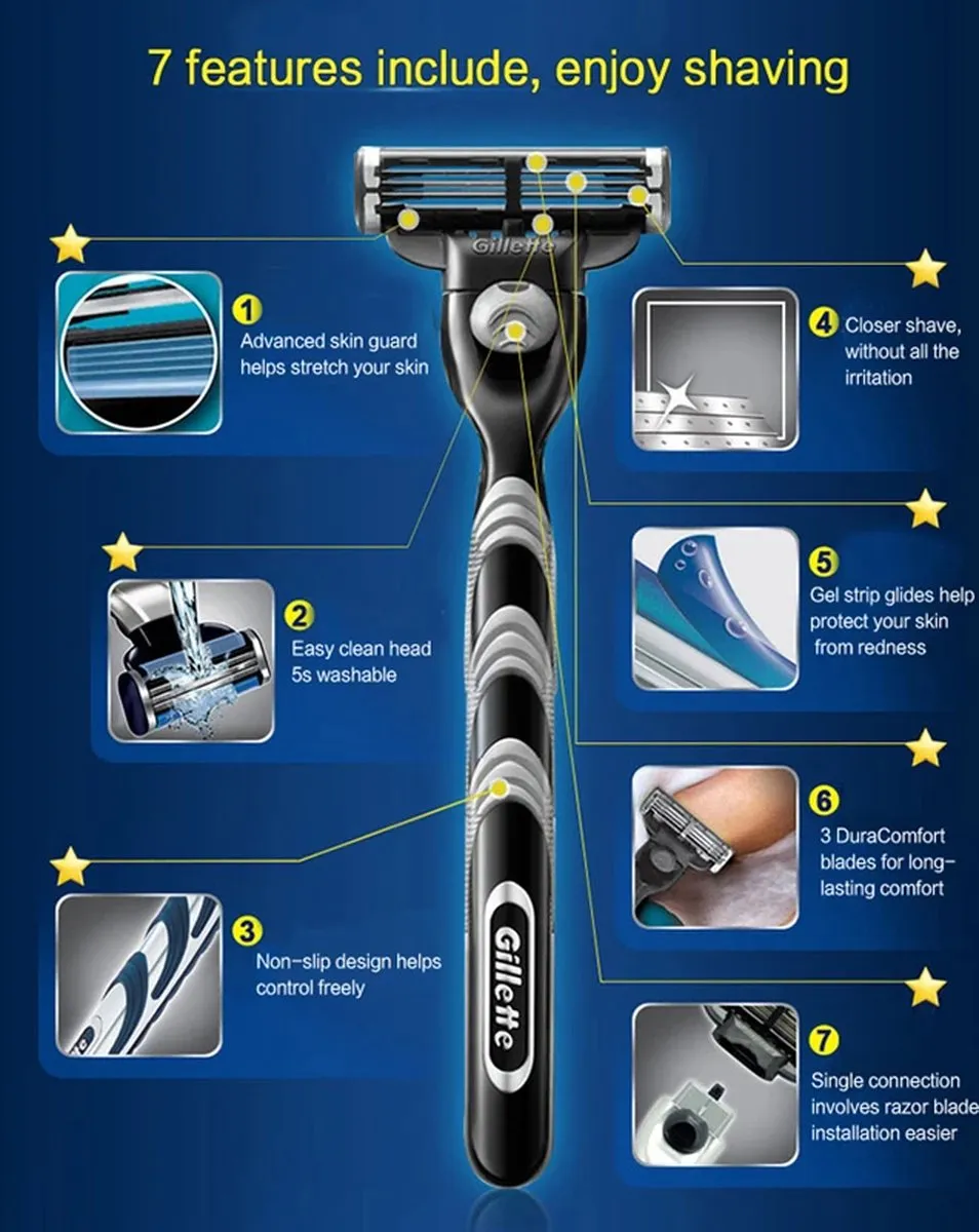 Gillette Mach3 Turbo 12 Scheermesjes - Blauw