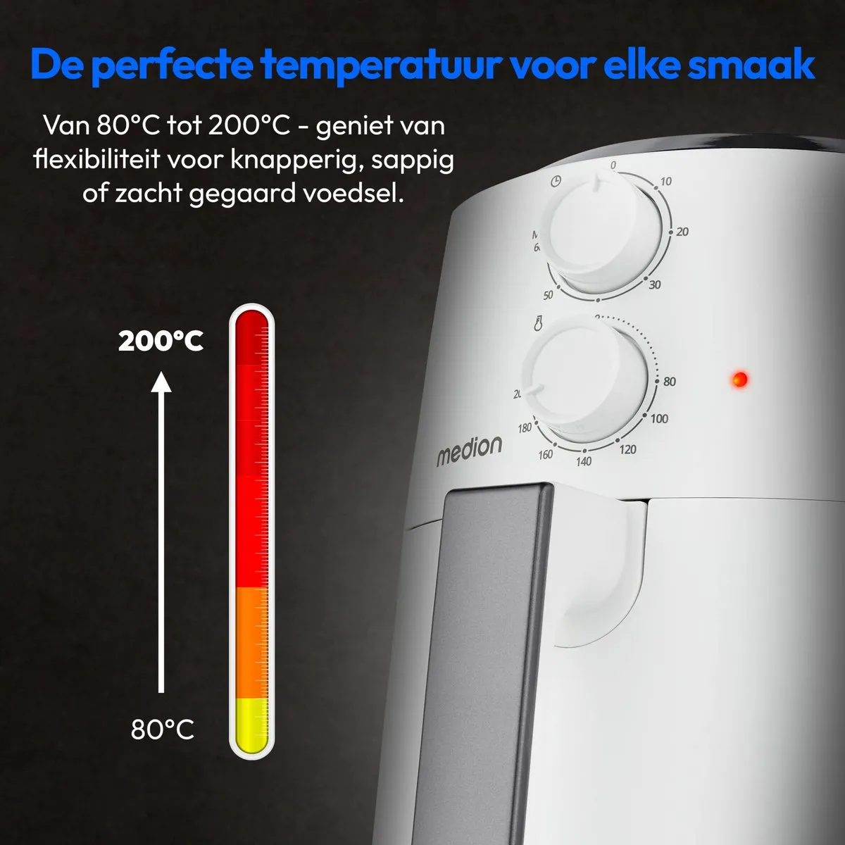 Medion L Airfryer P30 4,7L - 1500W - Wit
