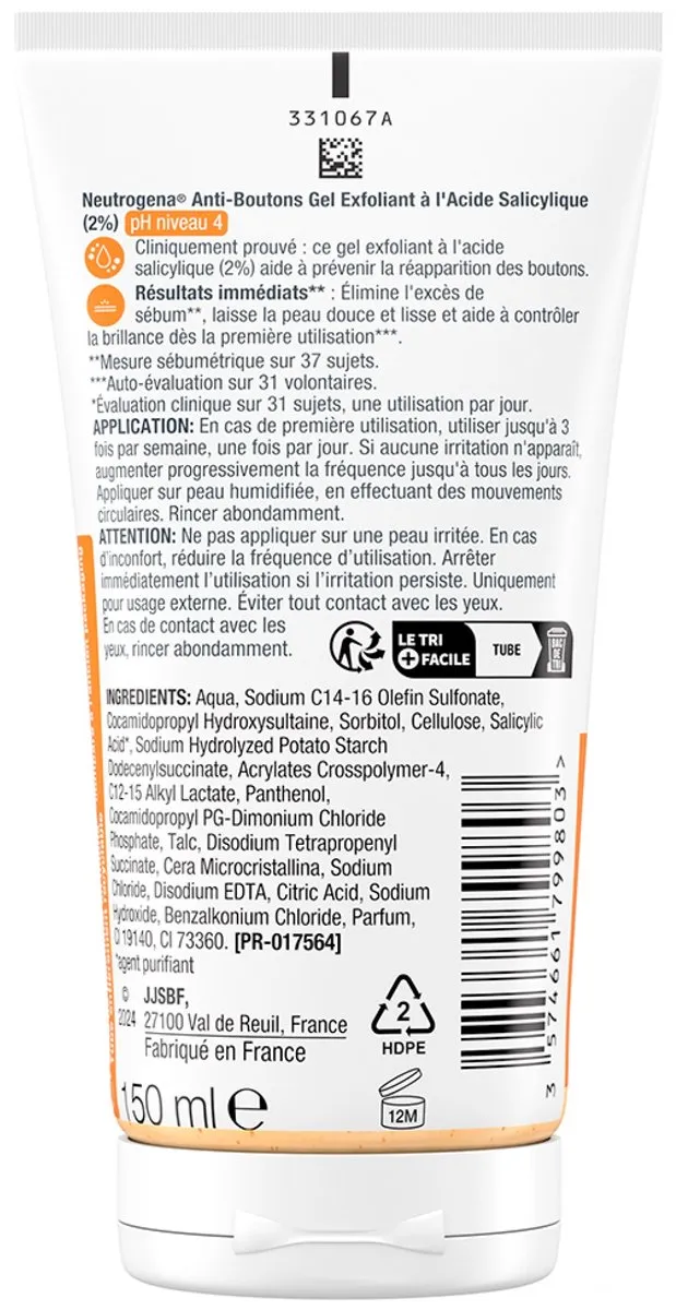 Neutrogena Anti-Blekken Exfoliërende Gel 150ml