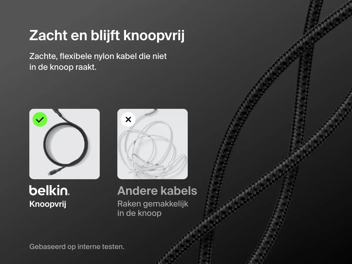 Belkin CAB025hq3MBK USB-C Kabel 240W - 3m - Zwart