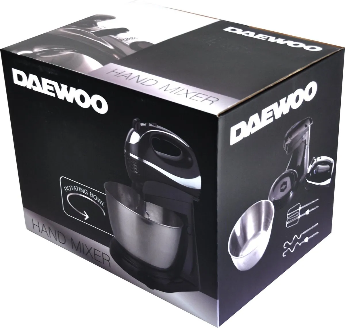 Daewoo SYM-1472 Handmixer met kom - 300W - 5 standen - Staal