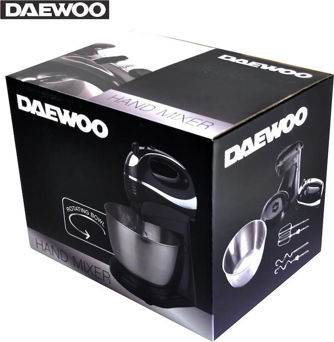 Daewoo SYM-1472 Handmixer met kom - 300W - 5 standen - Staal