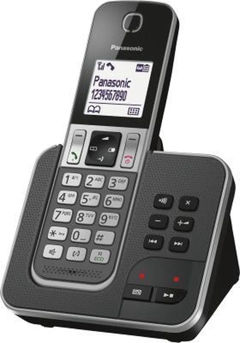 Panasonic KX-TGD320 DECT Telefoon met Antwoordapparaat - 1 Handset - Zwart/Grijs