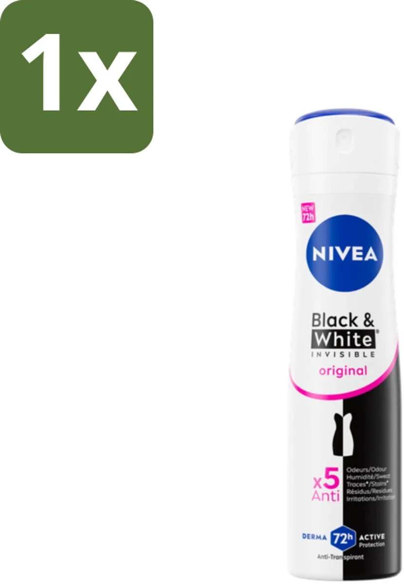 NIVEA Deodorant Spray Onzichtbaar 150ml - 72 Uur Anti-Transpirant