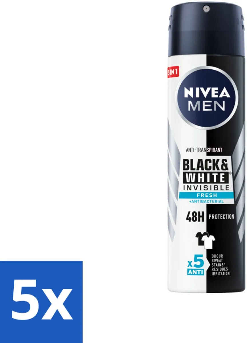 NIVEA Men Deodorant Spray Invisible Black & White Fresh 150ml