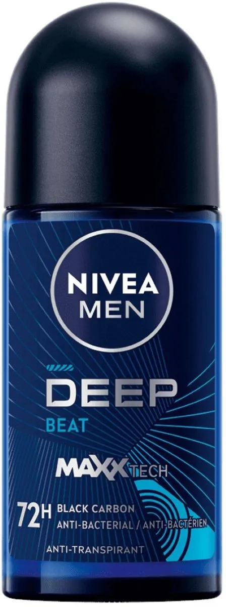 NIVEA Men Deep Black Carbon Beat Deo Roller - 200ml (4x50ml)