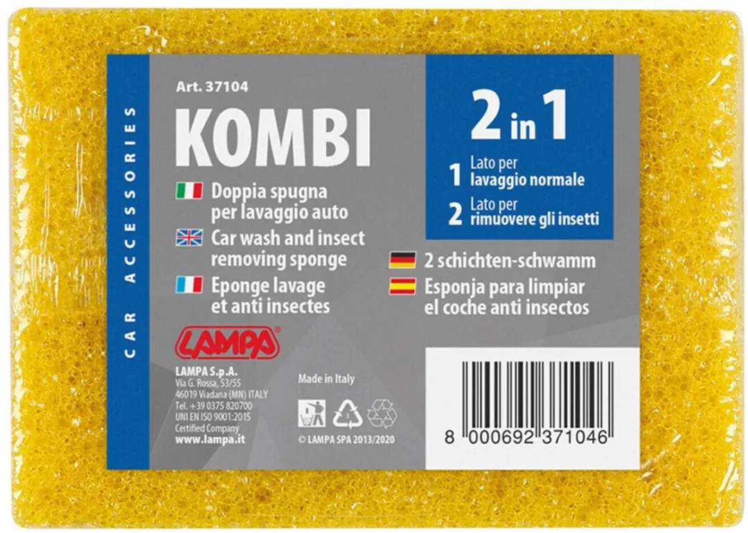 Lampa Multifunctionele Kombi Was- en Insectenspons 15x10x6cm - Geel