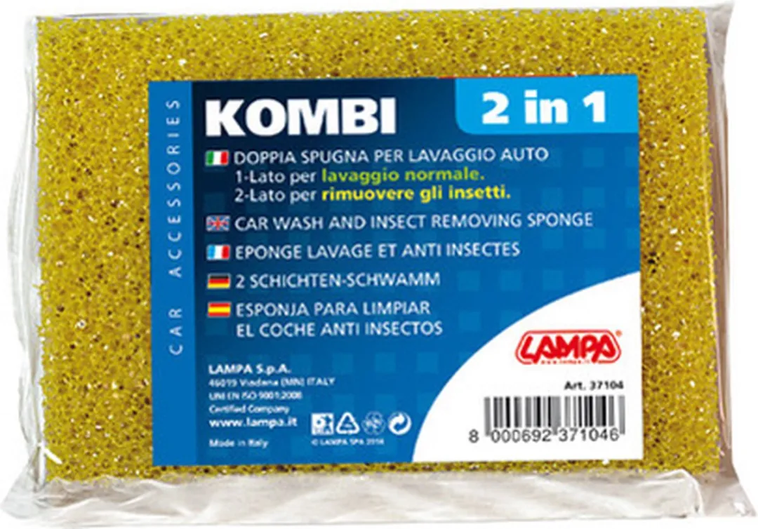 Lampa Multifunctionele Kombi Was- en Insectenspons 15x10x6cm - Geel