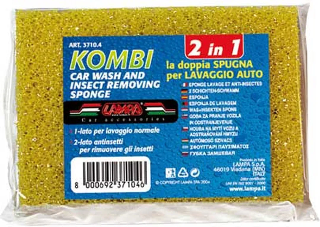 Lampa Multifunctionele Kombi Was- en Insectenspons 15x10x6cm - Geel
