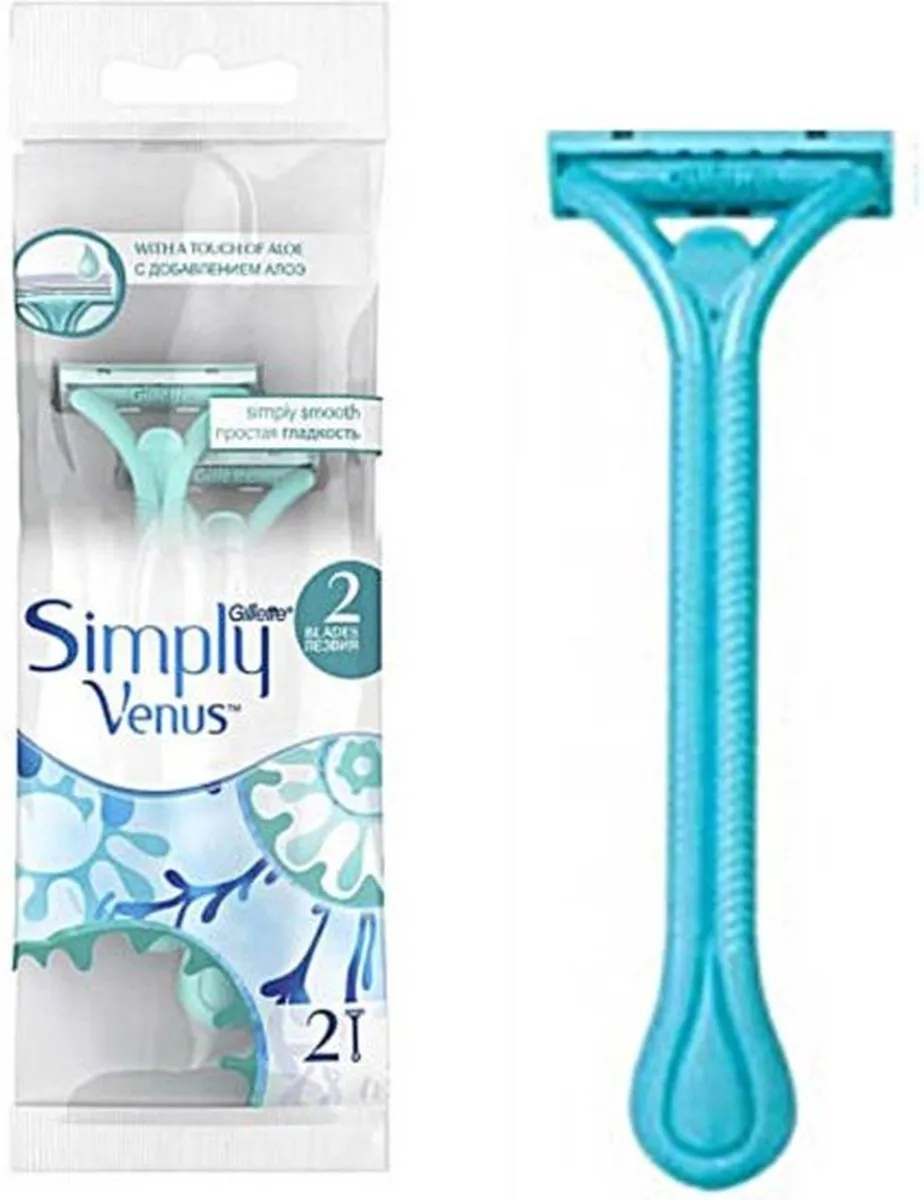 Gillette Venus Simply Travelpack Cyaan - 2 Stuks