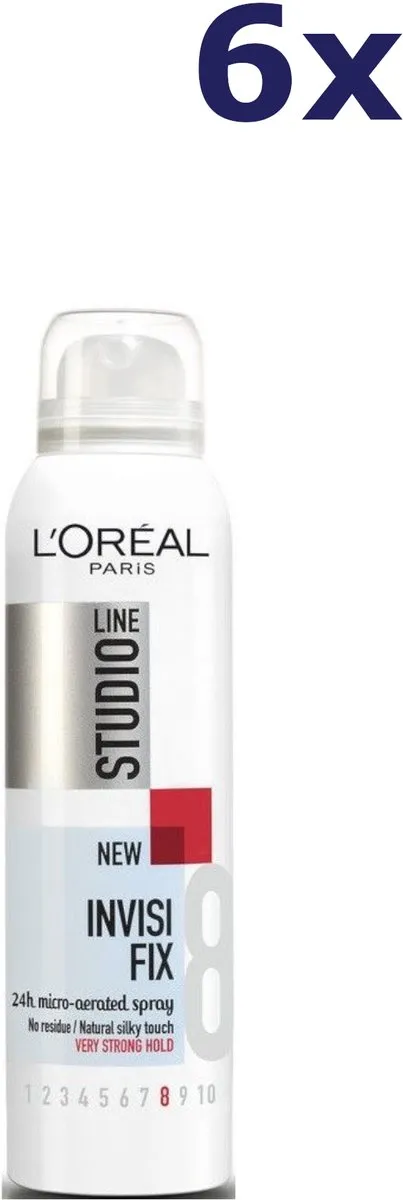 L'Oréal Studio Line Invisi Fix 24H Spray 250ml - 6 Stuks