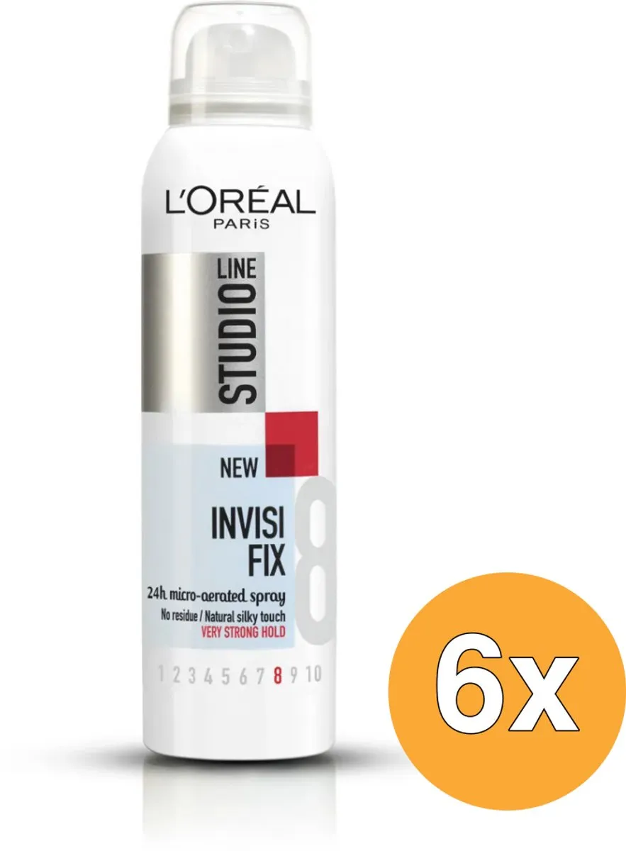 L'Oréal Studio Line Invisi Fix 24H Spray 250ml - 6 Stuks