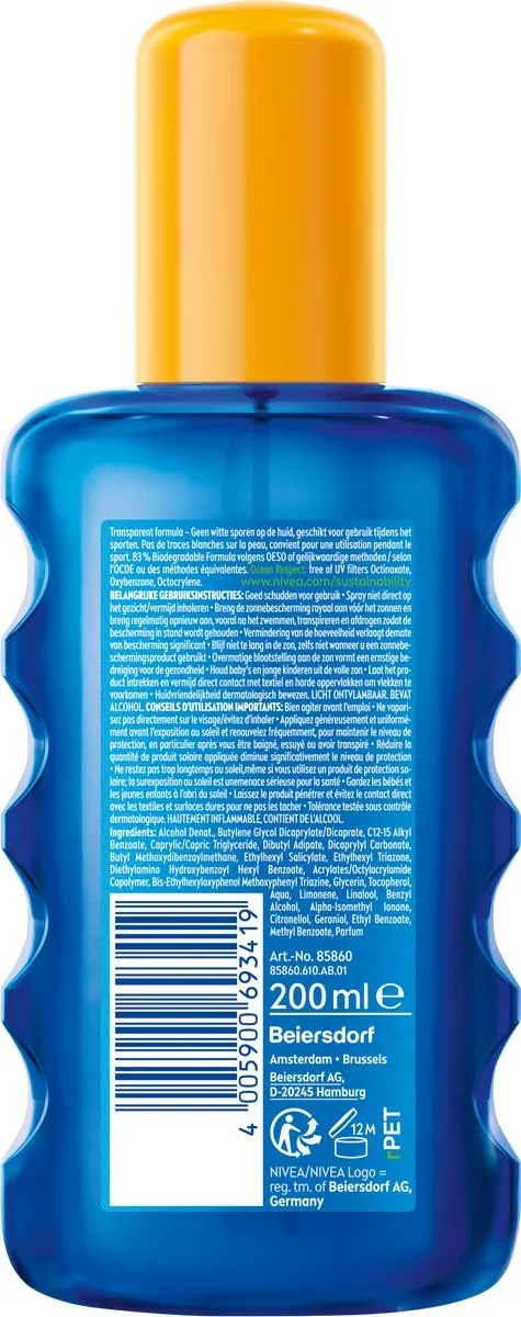 NIVEA SUN Protect & Dry Touch Transparante Zonnebrand Spray SPF 50 - 2x 200ml