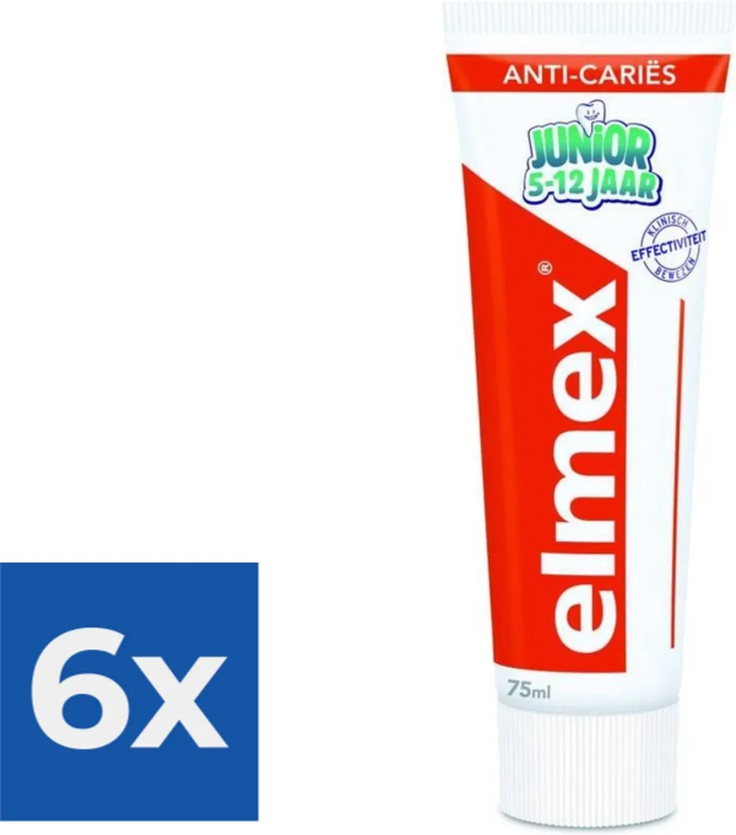 Elmex Junior Anti-Cariës Tandpasta 75ml - 6 Stuks